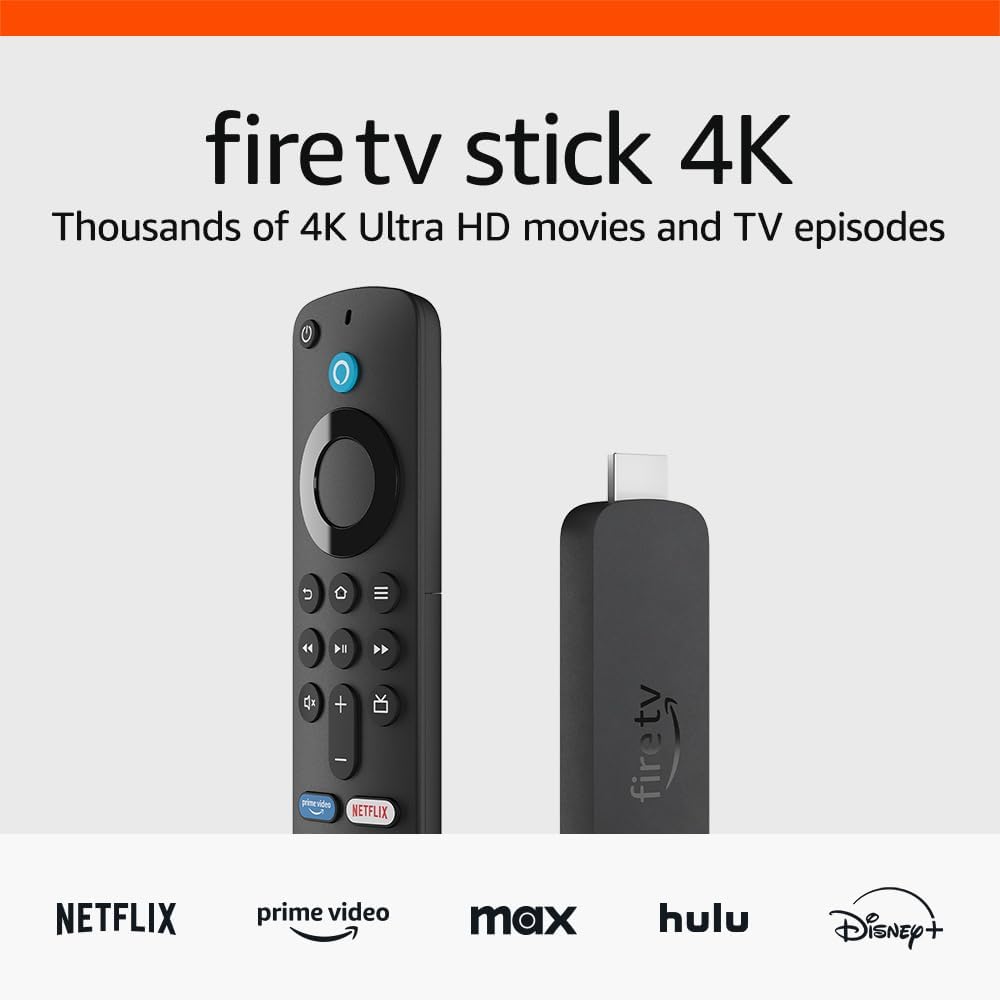 Amazon Fire TV Stick 4K streaming device, more than 1.5 million movies and TV episodes, supports Wi-Fi 6, watch free & live TV